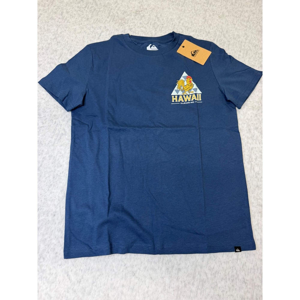 Quiksilver Boys Hawaii Rooster Graphic T-Shirt Navy Blue Size M 10/12 NWT